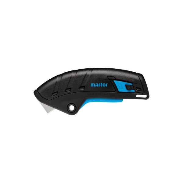 4002632920578 - Sicherheitsmesser Secupro Merak ergonomisch Sicherungsknopf mit Halteöse L 128 x B 18 x H 50 mm Stahl GFK blau-schwarz