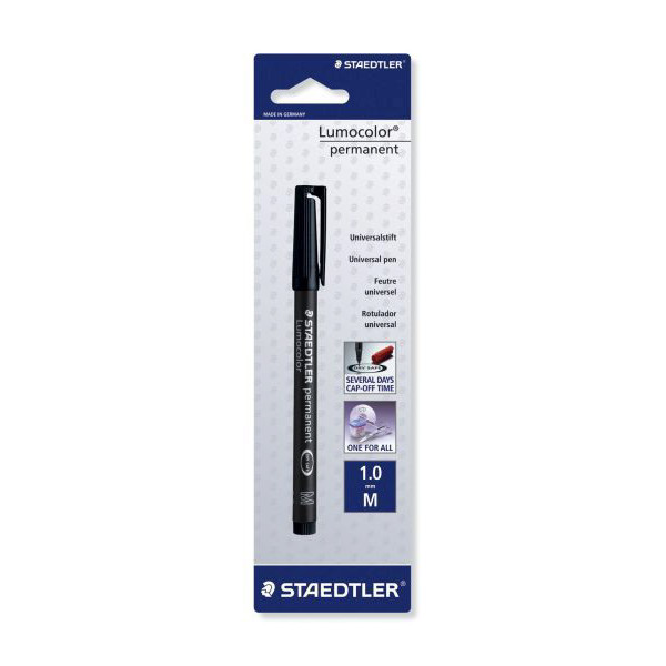 10 Stück Staedtler Folienstift Lumocolor, 317-9 BKDA, schwarz, 1mm, Rundspitze, nachfüllbar 4007817317228 Staedtler