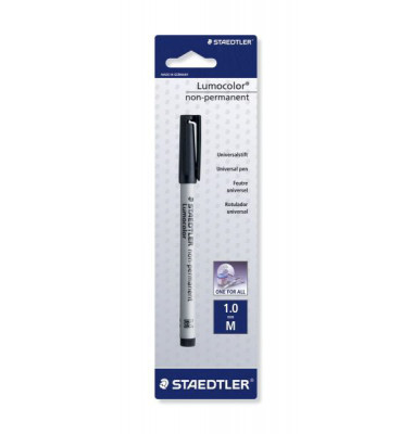 Folienstift Lumocolor, 315-9 BKDA, schwarz, 1mm, Rundspitze, nachf&uuml;llbar