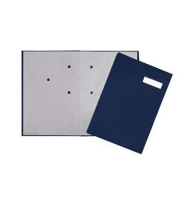 Unterschriftenmappe 24191-22, A4 20 F&auml;cher Karton blau + grau