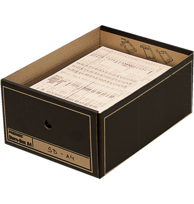 Archivbox, Wellpappe, mit Deckel, A4, 35 x 25,5 x 15,5 cm, braun