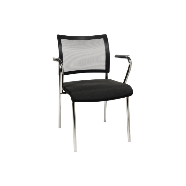 4014296961606 - Besucherstuhl Visit 10 Net schwarz chrom mit Armlehnen 4-Fuß-Gestell 4014296961606 Topstar 4014296961606 - Besucherstuhl Visit 10 Net schwarz chrom mit Armlehnen 4-Fuß-Gestell 4014296961606 Topstar