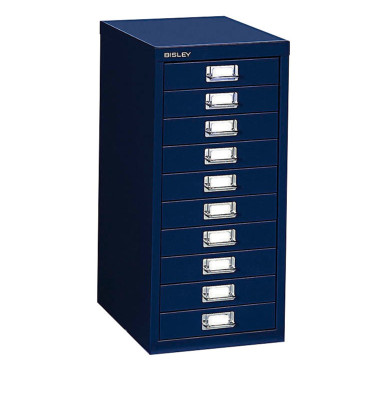Schubladenschrank MultiDrawer™ 29er Serie L2910839, Stahl, 10 Schubladen (Vollauszug), A4, 27,9 x 59 x 38 cm, blau