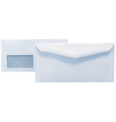 Kuvertierhüllen 2902, Din Lang+ (C6/5), 229x114mm, mit Fenster, nassklebend, 80g, weiß