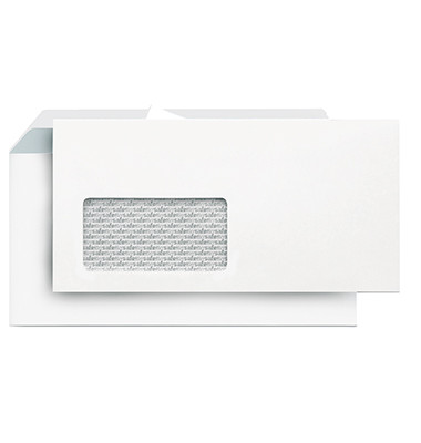 Briefumschlag Lettersafe LS2121, Din Lang, mit Fenster, haftklebend, 80g, weiß