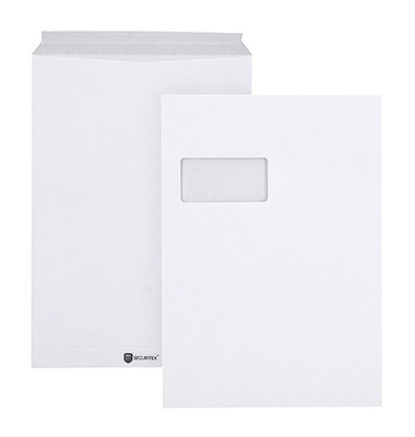 Versandtaschen Securitex Expander C4 mit Fenster haftklebend 130g weiß