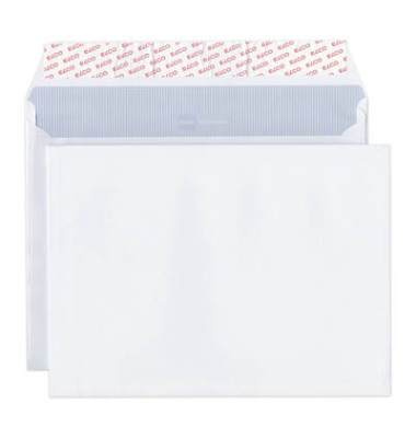 Faltentaschen documento 48683, lange Seite offen, C4+, ohne Fenster, 20mm-Falte, haftklebend, 120g, weiß