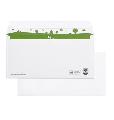 Briefumschlag beECO 01720161, Din Lang, ohne Fenster, haftklebend, 80g, weiß