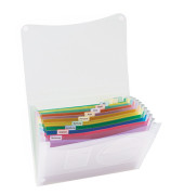 Fächermappe 370682300 A4 mit 13 Fächern 13-teilig blanko Kunststoff transparent/bunt