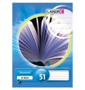 Oktavheft 100050477, Lineatur 51 / liniert / keine, A6, 70g, blau, 32 Blatt / 64 Seiten