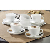 Cappuccinotassen-Set Bistro 300ml weiß Porzellan 6 Paar