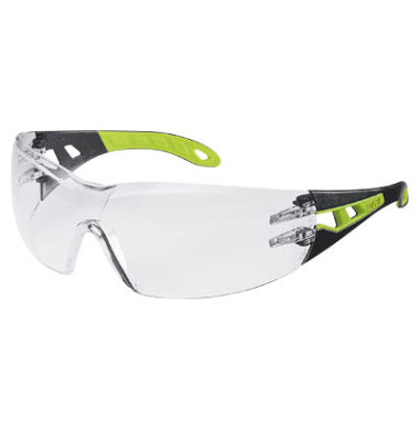 Schutzbrille pheos 9192 225 HC/AF farblos schwarz/grün
