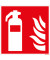 Piktogramm "Feuerlöscher" F001 150x150mm nicht klebend nachleuchtend