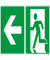 Piktogramm "Rettungsweg links" E001 300x150mm nicht klebend nachleuchtend