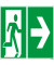 Piktogramm "Rettungsweg rechts" E002 300x150mm nicht klebend nachleuchtend