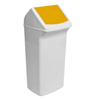 Abfalleimer DURABIN FLIP VEH2012035 36,6x74,7x32cm weiß/gelb