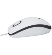 PC-Maus B100 910-003360, 3 Tasten, mit Kabel, USB-Kabel, optisch, weiß