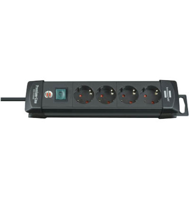 Steckdosenleiste 1951140100 Premium-Line, 4-fach, schwarz