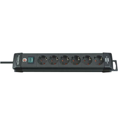 Steckdosenleiste 1951160100 Premium-Line, 6-fach, schwarz