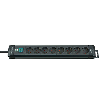 Steckdosenleiste 1951180100 Premium-Line, 8-fach, schwarz