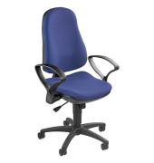 B&uuml;rostuhl Support SY, blau / schwarz, mit Armlehnen, bis 110kg, ohne Kopfst&uuml;tze