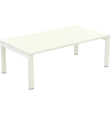 Beistelltisch T114.13.13, 40cm (H), 114x60cm (BxT), rechteckig, weiß / weiß