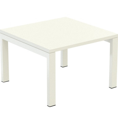 Beistelltisch T60.13.13, 40cm (H), 60x60cm (BxT), quadratisch, weiß / weiß