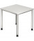 Schreibtisch, manuell höhenverstellbar, 68,5-81cm (H), 80x80cm (BxT), quadratisch, weiß / silber