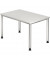 Schreibtisch H-Serie, manuell h&ouml;henverstellbar, 68-76cm (H), 120x80cm (BxT), rechteckig, wei&szlig; / silber