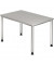 Schreibtisch, manuell höhenverstellbar, 68,5-81cm (H), 120x80cm (BxT), rechteckig, grau / silber