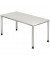 Schreibtisch, manuell höhenverstellbar, 68,5-81cm (H), 160x80cm (BxT), rechteckig, weiß / silber