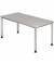 Schreibtisch, manuell höhenverstellbar, 68,5-81cm (H), 160x80cm (BxT), rechteckig, grau / silber