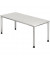 Schreibtisch, manuell höhenverstellbar, 68,5-81cm (H), 180x80cm (BxT), rechteckig, weiß / silber