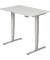 Sitz-Steh-Schreibtisch, elektrisch höhenverstellbar, 63,5-128,5cm (H), 120x80cm (BxT), rechteckig, weiß / silber