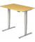 Sitz-Steh-Schreibtisch, elektrisch höhenverstellbar, 63,5-128,5cm (H), 120x80cm (BxT), rechteckig, buche / silber