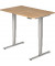 Sitz-Steh-Schreibtisch, elektrisch höhenverstellbar, 63,5-128,5cm (H), 120x80cm (BxT), rechteckig, nussbaum / silber