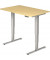 Sitz-Steh-Schreibtisch, elektrisch höhenverstellbar, 63,5-128,5cm (H), 120x80cm (BxT), rechteckig, ahorn / silber