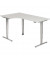 Sitz-Steh-Schreibtisch, elektrisch höhenverstellbar, 63,5-128,5cm (H), 200x120cm (BxT), L-Form, weiß / silber