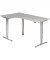 Sitz-Steh-Schreibtisch, elektrisch höhenverstellbar, 63,5-128,5cm (H), 200x120cm (BxT), L-Form, grau / silber