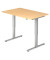 Sitz-Steh-Schreibtisch, elektrisch höhenverstellbar, 71-120cm (H), 120x80cm (BxT), rechteckig, ahorn / silber