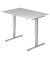 Sitz-Steh-Schreibtisch, elektrisch höhenverstellbar, 71-120cm (H), 120x80cm (BxT), rechteckig, grau / silber