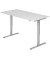 Sitz-Steh-Schreibtisch, elektrisch höhenverstellbar, 71-120cm (H), 160x80cm (BxT), rechteckig, weiß / silber