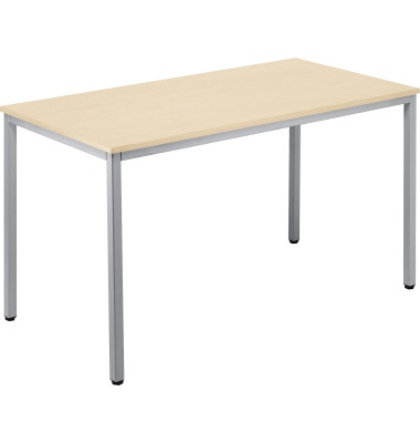 Konferenztisch Line, 72cm (H), 160x60cm (BxT), rechteckig, ahorn / silber
