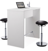 Stehtisch Premium, h&ouml;henverstellbar 113cm (H), 120x60cm (BxT), rechteckig, grau / lichtgrau
