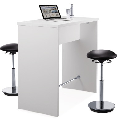 Stehtisch Premium, h&ouml;henverstellbar 113cm (H), 160x60cm (BxT), rechteckig, wei&szlig; / wei&szlig;