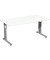 Schreibtisch Flex, manuell höhenverstellbar, 68-82cm (H), 160x80cm (BxT), rechteckig, weiß / silber
