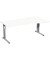 Schreibtisch Flex, manuell höhenverstellbar, 68-82cm (H), 180cmx80/100cm (BxT), Freiform, weiß / silber