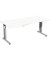 Schreibtisch Flex, manuell höhenverstellbar, 68-82cm (H), 180cmx80/100cm (BxT), Freiform, weiß / silber