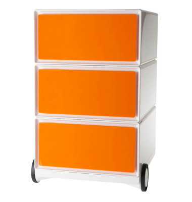 Rollcontainer EasyBox EBGHX3.05 Kunststoff orange/weiß, 3 normale Schubladen