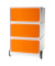 Rollcontainer EasyBox EBGHX3.05 Kunststoff orange/weiß, 3 normale Schubladen